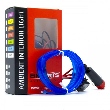 Einparts Einparts LED Ambient Interieurverlichting 2m Blauw - Universele 12V Auto Sfeerverlichting 360 Graden Dunne 2mm Strip Compleet Pakket Einparts 6