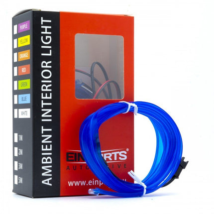 Einparts Einparts LED Ambient Interieurverlichting 2m Blauw - Universele 12V Auto Sfeerverlichting 360 Graden Dunne 2mm Strip Compleet Pakket Einparts 7