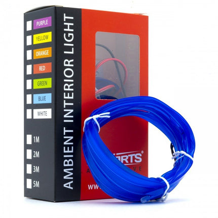 Einparts Einparts LED Ambient Interieurverlichting 3m Blauw - Universele 12V Auto Sfeerverlichting 360 Graden Dunne 2mm Strip Compleet Pakket Einparts 6