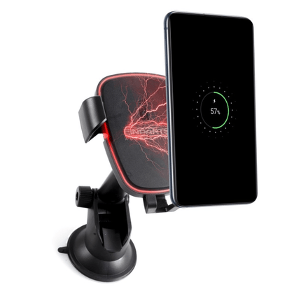 Einparts Einparts Telefoonhouder Dashboard Raam met Draadloos Snellader Zuignap Zwart Einparts 1