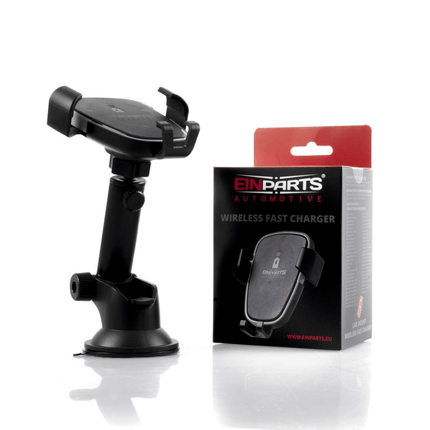 Einparts Einparts Telefoonhouder Dashboard Raam met Draadloos Snellader Zuignap Zwart Einparts 3