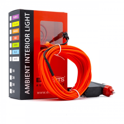 Einparts Einparts LED Ambient Interieurverlichting 5m Rood - Universele 12V Auto Sfeerverlichting 360 Graden Dunne 2mm Strip Compleet Pakket Einparts 6
