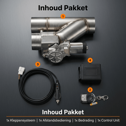 Elektrische Uitlaat Kleppensysteem 2.75inch 70mm Bypass Universeel Draadloos met Afstandsbediening - Dubbele Pijp met Klep - VCTparts.nl