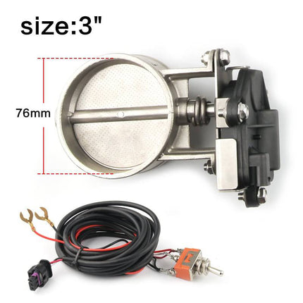 Elektrische Uitlaat Regelklep 3inch 76mm Universeel met Schakelaar Enkele Klep Kleppensysteem - VCTparts.nl