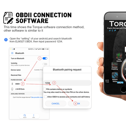 VCTparts ELM327 OBD2 Diagnose Scanner WiFi [OBD II - IOS & Android) NORGOS 6