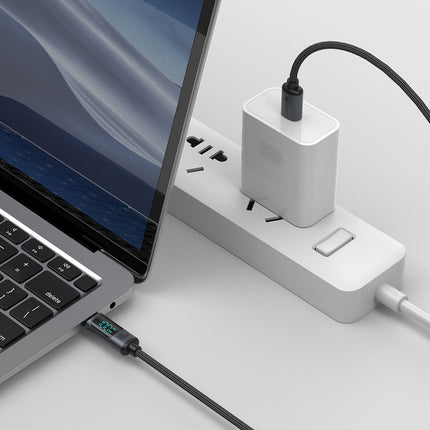 Joyroom Prism Series A16 USB-C naar USB-C Kabel 100W - met LED Display voor Snelladen en Dataoverdracht Zwart 1,2m Oplaadsnoer