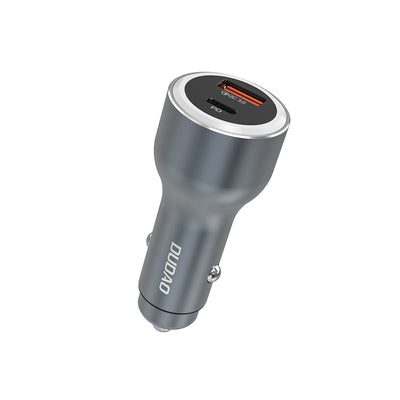 Dudao R4Ultra 120W Autolader Met USB-A En USB-C LED Display - Snelladen Onderweg