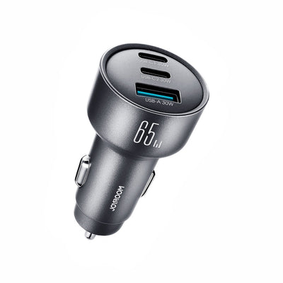 Joyroom JR-CCN19 65W Autolader 3-in-1 USB-C En USB-A - Snelladen PD QC Onderweg