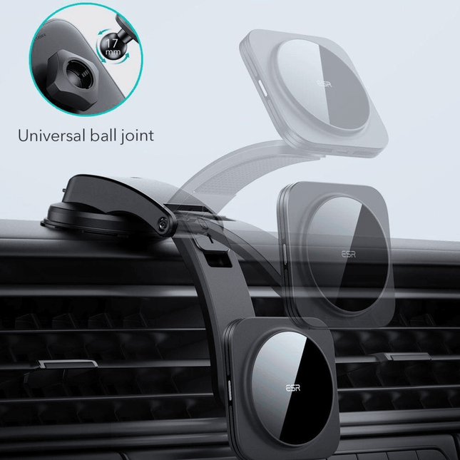 ESR ESR HaloLock Magnetische Dashboard Autohouder met MagSafe Opladen 15W Zwart Hurtel 2