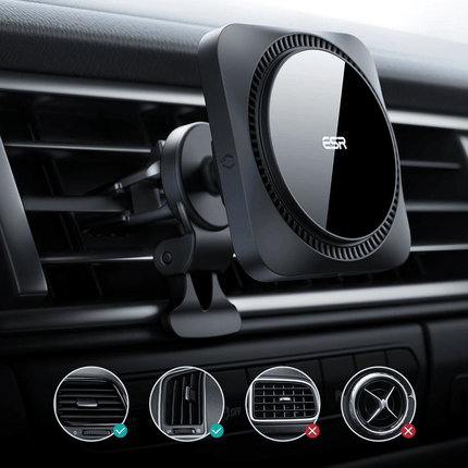 ESR ESR HaloLock Ventilatierooster Houder Auto met MagSafe Opladen 7.5W Zwart Hurtel 2