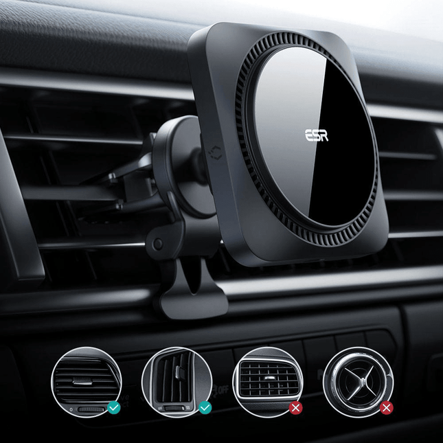 ESR ESR HaloLock Ventilatierooster Houder Auto met MagSafe Opladen 7.5W Zwart Hurtel 2
