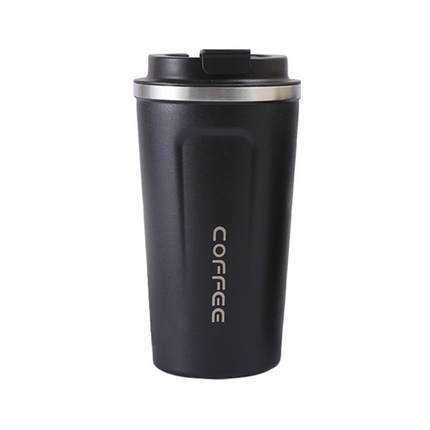 Hervulbare Thermo Koffiebeker Zwart 380 ml - Mok voor onderweg - VCTparts.nl