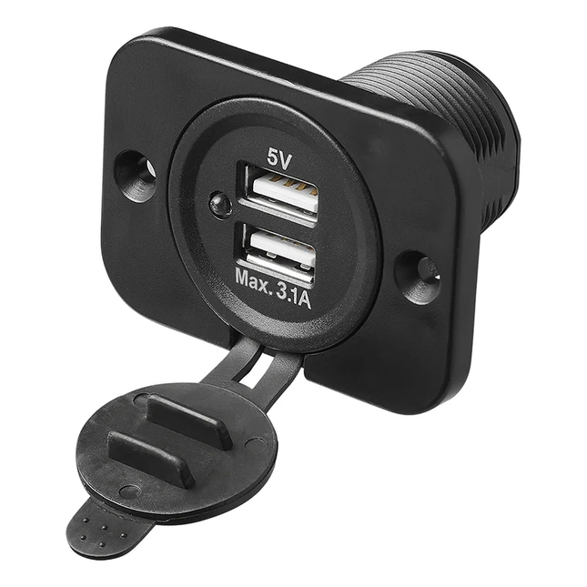ProPlus USB-Inbouwdoos Tweevoudig Type A 3100mA - 12V/24V Laadcontactdoos met Bevestigingsmateriaal - VCTparts.nl
