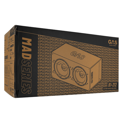 Gas Audio Power Gas Mad Level 1 Loaded Enclosure 2x12" voor Auto Geluidssystemen en Hoogwaardige Geluidskwaliteit - VCTparts.nl
