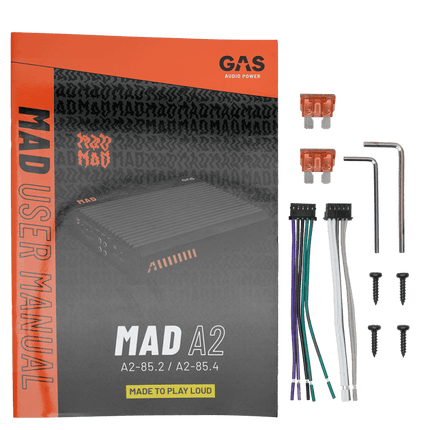 Gas Audio Power Gas Mad Level 2 Vierkanaals Versterker - voor Auto Geluidssystemen en Hoogwaardige Geluidskwaliteit Optimount 2
