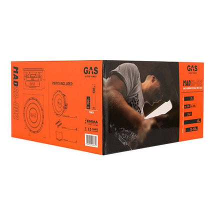 Gas Audio Power Gas Audio Power Gas Mad Level 2 Subwoofer 8" 2x2 Ohm voor Auto Geluidssystemen en Hoogwaardige Geluidskwaliteit Optimount 2