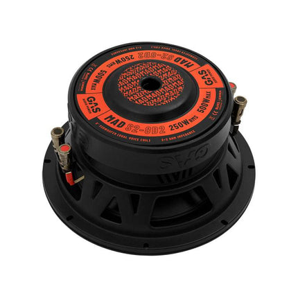 Gas Audio Power Gas Audio Power Gas Mad Level 2 Subwoofer 8" 2x2 Ohm voor Auto Geluidssystemen en Hoogwaardige Geluidskwaliteit Optimount 5
