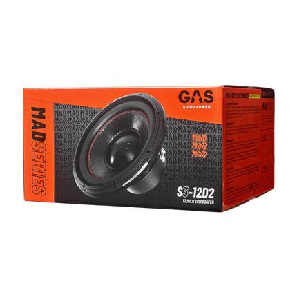 Gas Audio Power Gas Audio Power Gas Mad Level 3 Subwoofer 12" 2x2 Ohm voor Auto Geluidssystemen en Hoogwaardige Geluidskwaliteit Optimount 3