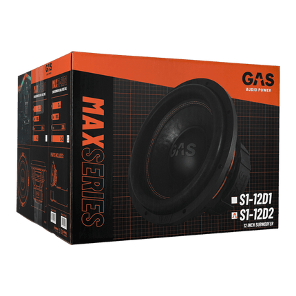 Gas Audio Power Gas Audio Power Gas Max Level 1 Subwoofer 12" 2x2 Ohm voor Auto Geluidssystemen en Hoogwaardige Geluidskwaliteit Optimount 6