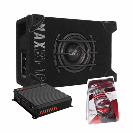 Gas Audio Power GAS MAX Subwoofer 400W RMS 6,5 inch Set MAX B1 - 16 met MAD A2 - 600.1DFL en WK - 20 - Compacte Bass Upgrade voor Auto Optimount 1