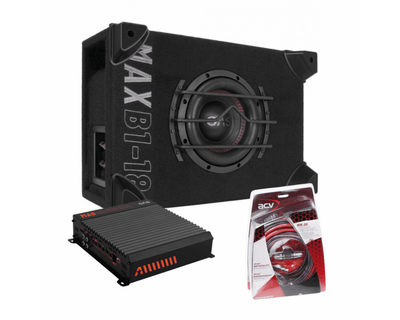 GAS MAX Subwoofer 500W RMS 8 inch Set MAX B1-18 met MAD A2-600.1DFL en WK-20 - Complete Mono Bass Upgrade voor Auto