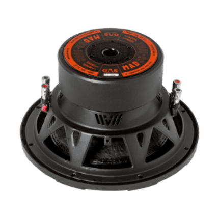 Gas Audio Power Gas Audio Power Mad Level 3 Subwoofer 10" 2x2 Ohm voor Auto Geluidssystemen en Hoogwaardige Geluidskwaliteit Optimount 2