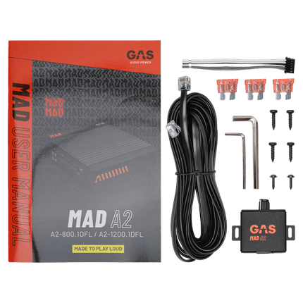 Gas Audio Power Gas Mad Level 2 Mono Amplifier - voor Auto Geluidssystemen en Hoogwaardige Geluidskwaliteit Optimount 2