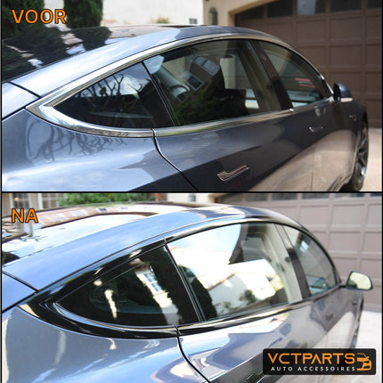 VCTparts Glans Zwarte Dechrome Wrap Tape – Zelfklevend Vinyl voor Auto 3/5/7/10cm 10M – Chroom Verwijder Strip voor Raambekleding Pijler Daklijst Interieur NORGOS 7