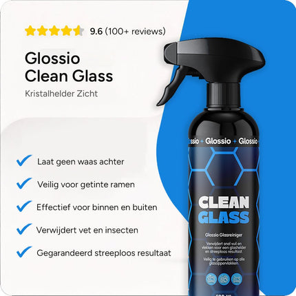 Glossio Glossio Clean Glass Premium Ruitenreiniger 500ML - Streeploze Glasreiniger voor Autoruiten met Krachtige Vuilverwijdering en Kristalhelder Resultaat Glansz 11