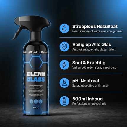 Glossio Glossio Clean Glass Premium Ruitenreiniger 500ML - Streeploze Glasreiniger voor Autoruiten met Krachtige Vuilverwijdering en Kristalhelder Resultaat Glansz 10