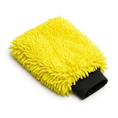 Glossio Auto Reinigings Washandschoen Washmitt met Absorberende Microvezel voor Streeploos Glansresultaat Geel