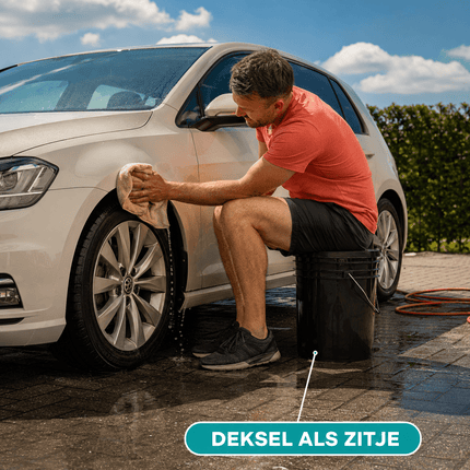 Glossio Glossio Bucketdeal – 6-delig Compleet Autowas Startpakket met Emmer, Shampoo en Droogdoek Combideal 6