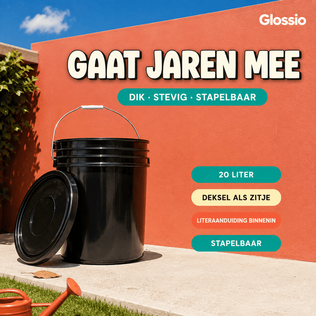 Glossio Glossio Bucketdeal – 6-delig Compleet Autowas Startpakket met Emmer, Shampoo en Droogdoek Combideal 2