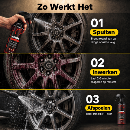 Glossio Glossio Clean Wheels Premium Velgenreiniger 500ML - Krachtige Remstof en Vuil Verwijderaar voor Alle Velgen met Veilig Glanzend Resultaat Glansz 5
