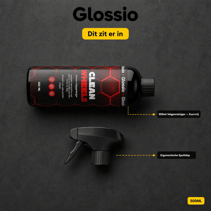 Glossio Glossio Clean Wheels Premium Velgenreiniger 500ML - Krachtige Remstof en Vuil Verwijderaar voor Alle Velgen met Veilig Glanzend Resultaat Glansz 10