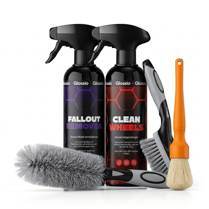 Glossio Glossio Combideal Velgen Reiniging – Complete Velgenset met Fallout Remover, Clean Wheels en Borstelset Combideal 1