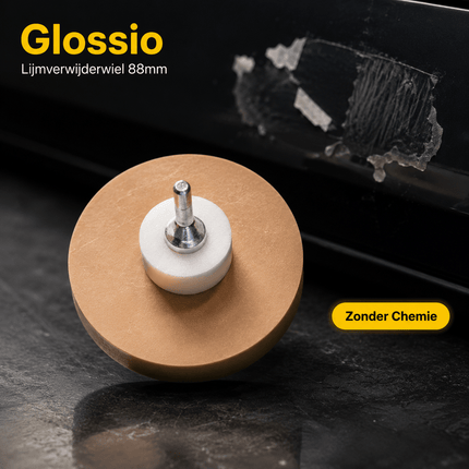 Glossio Glossio Lijmverwijderaar Wiel 88mm – Rubberen Schijf voor Lijmresten en Stickers Accessoire voor Boormachine AMiO 10