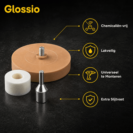 Glossio Glossio Lijmverwijderaar Wiel 88mm – Rubberen Schijf voor Lijmresten en Stickers Accessoire voor Boormachine AMiO 4
