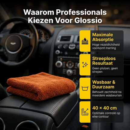 Glossio Glossio Microvezel Doek Oranje Schoonmaak Doek voor een Streeploos Resultaat Oranje VCTparts 3