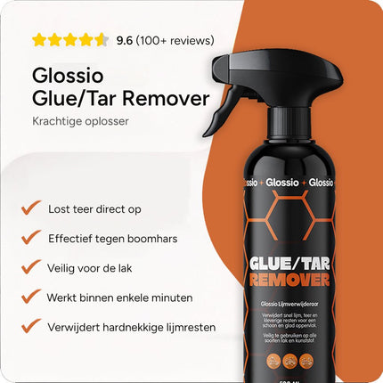 Glossio Glossio Tar en Glue Remover 500ML - Verwijdert Teer Lijm en Hardnekkig Vuil van Auto Lak en Oppervlakken Glansz 10