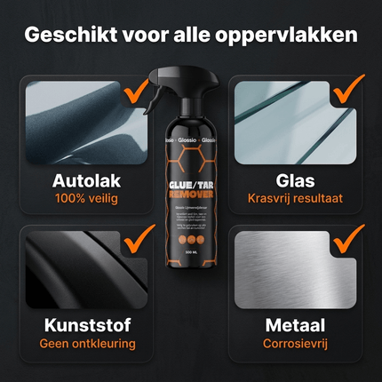 Glossio Glossio Tar en Glue Remover 500ML - Verwijdert Teer Lijm en Hardnekkig Vuil van Auto Lak en Oppervlakken Glansz 6