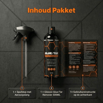 Glossio Glossio Tar en Glue Remover 500ML - Verwijdert Teer Lijm en Hardnekkig Vuil van Auto Lak en Oppervlakken Glansz 9