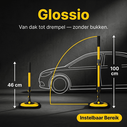 Glossio Glossio Telescopische Wasborstel Set – Inclusief 3 Verwisselbare Microvezel Pads (46 - 100 cm) AMiO 5