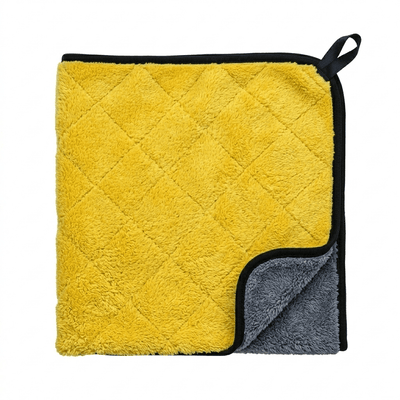 Glossio Ultra Dry Microvezel Droogdoek Geel/Grijs 30x40cm 950gsm voor Snel en Vlekkeloos Drogen