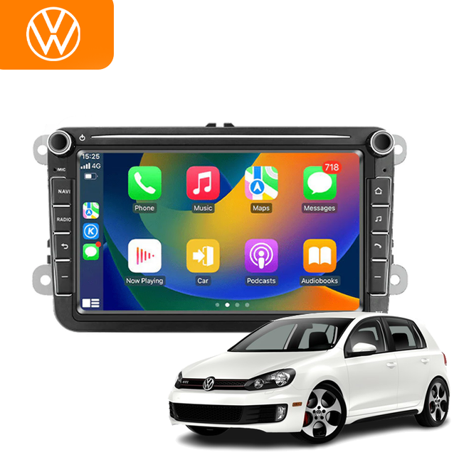 CarPlay & Android Auto Radio voor VW Golf 5/6, Polo, Jetta, Passat, Touran, Tiguan, Leon, Octavia, Sharan – GPS Navigatie & Touchscreen – Inbouwen / Inbouwservice / Installatie