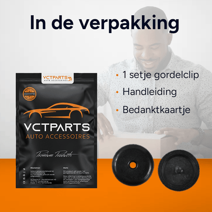 Gordel Riem Afstand Stopper Clip Zwart [Gordelhouder - Gordelclip - Gesphouder - Gordelstopper] - VCTparts.nl