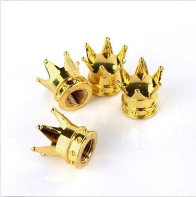 Gouden Kroon Ventieldopjes - Metaal (set)