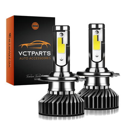 VCTparts H4 LED Dimlicht Koplampen 12000K – Intens Blauw Licht met Ventilator en Canbus Decoder (Set van 2) NORGOS 1