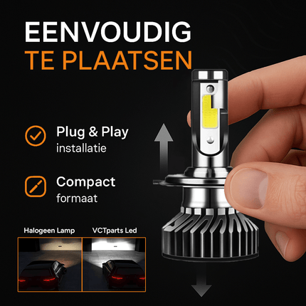 VCTparts H4 LED Dimlicht Koplampen 6000K – Helder Wit Licht met Ventilator en Canbus Decoder (Set van 2) NORGOS 5