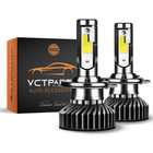 VCTparts H4 LED Dimlicht Koplampen 8000K – Helder Wit/IJsblauw Licht met Ventilator en Canbus Decoder (Set van 2) NORGOS 1
